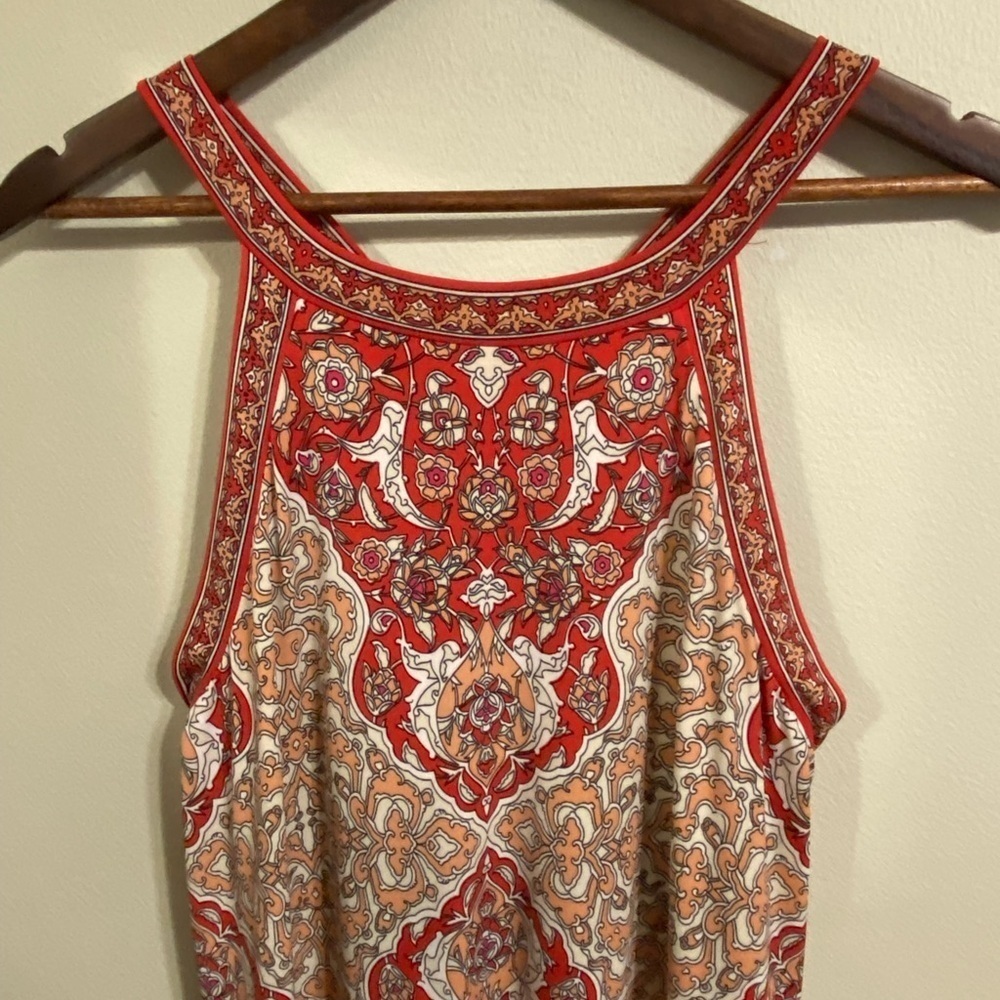 Max Studio Red Boho Paisley Print Halter Maxi Dress Women’s Small - Picture 4 of 6